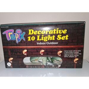 Vintage Trout Fish Light Set 10 Lights Fishing Cabin Lodge Decor Original Box